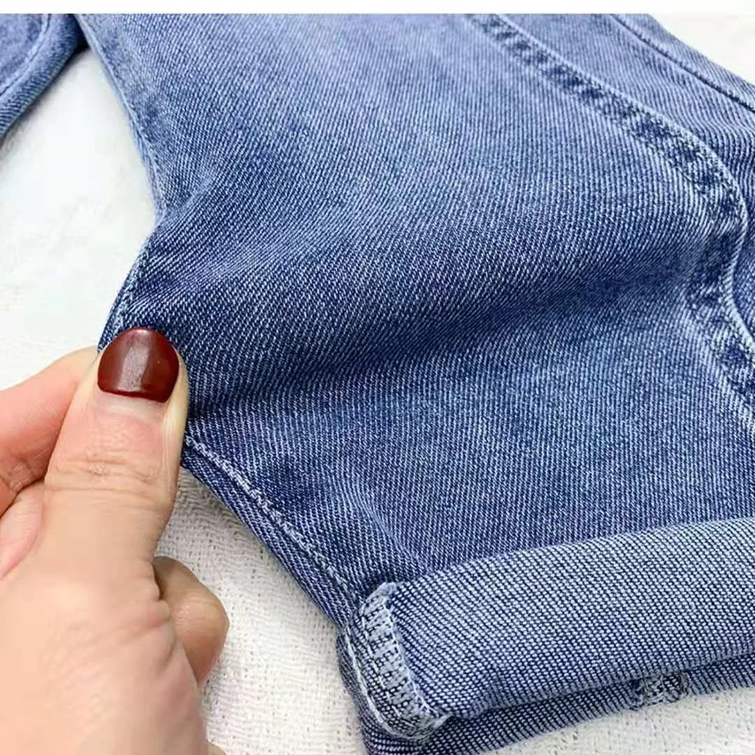 Spring Summer Kids Jeans Baby Boys Girls Jeans Casual Solid Denim Boys Harem Pants 1-7 Year Toddler Kids Casual Denim Trouser