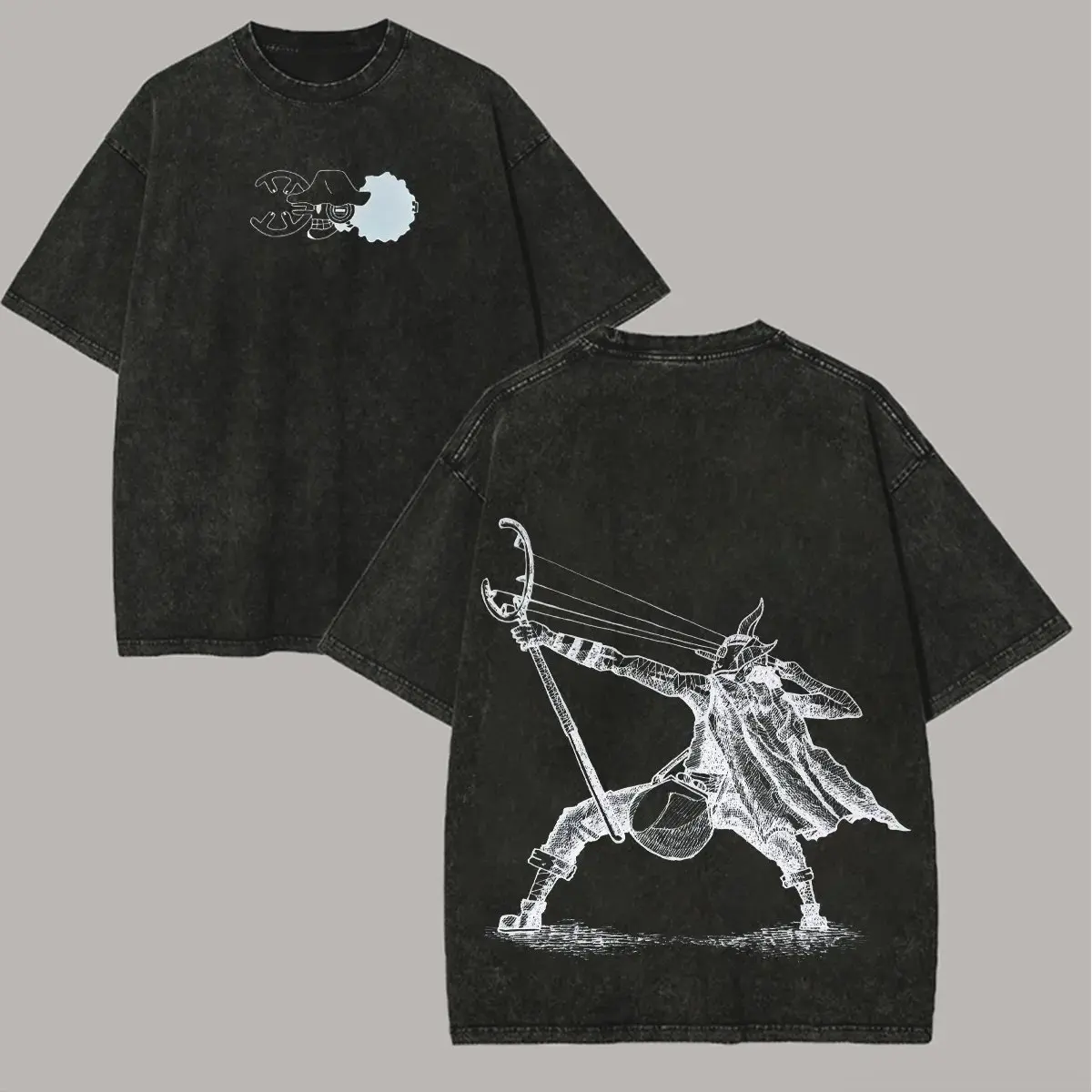 2026 Anime ONE PIECE Anime Nika Luffy Printed T-shirt Men's and Women's Washed T-shirt High Quality Vintage Cotton T-shirt Tops