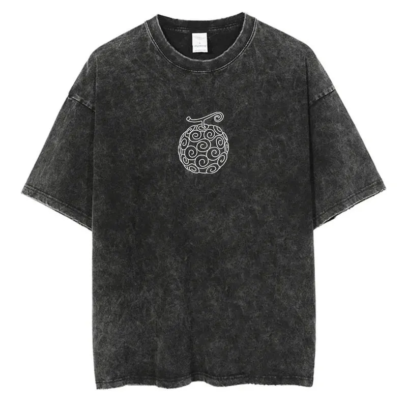 2026 Anime ONE PIECE Anime Nika Luffy Printed T-shirt Men's and Women's Washed T-shirt High Quality Vintage Cotton T-shirt Tops