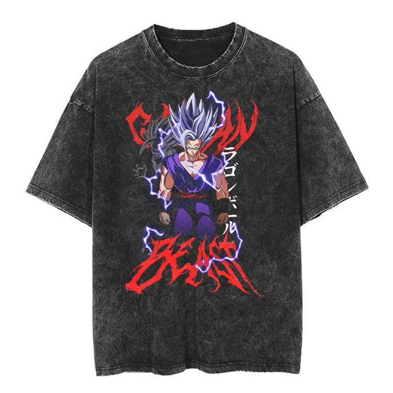 2026 Anime ONE PIECE Anime Nika Luffy Printed T-shirt Men's and Women's Washed T-shirt High Quality Vintage Cotton T-shirt Tops