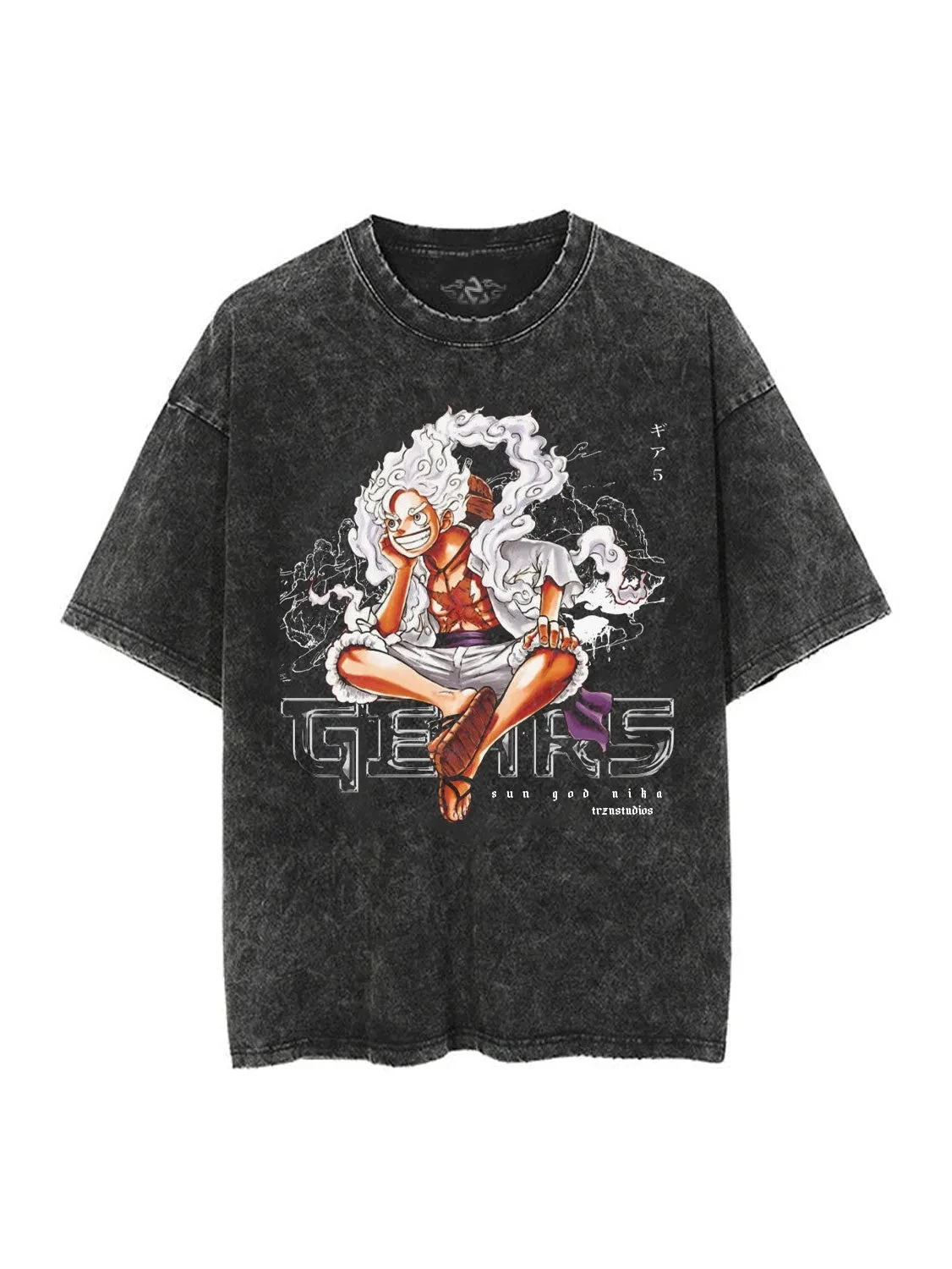 2026 Anime ONE PIECE Anime Nika Luffy Printed T-shirt Men's and Women's Washed T-shirt High Quality Vintage Cotton T-shirt Tops