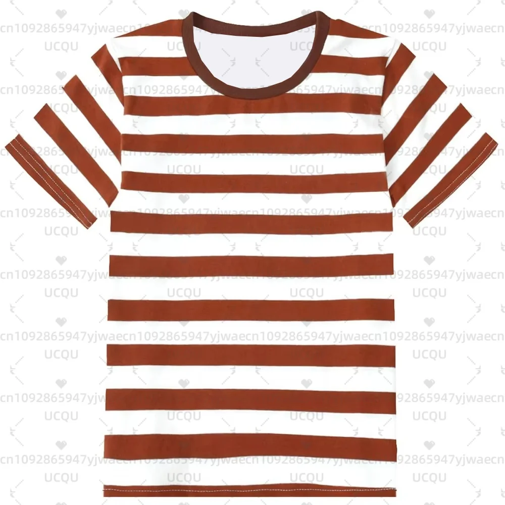 Girl's T-Shirt Rainbow Stripe Summer Casual Short Sleeve Tees Round Neck Kids Top Outdoor Adult Children's Clothing T-shirt