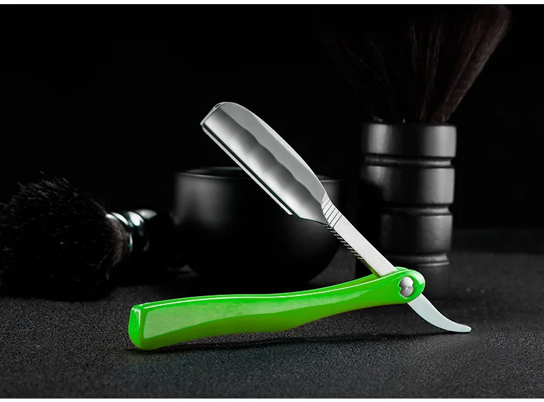 Japanese Manual Folding Hair Razor Holder Stainless Steel Shaving Eyebrow Knife for Feather Blade Hairdressing Tool