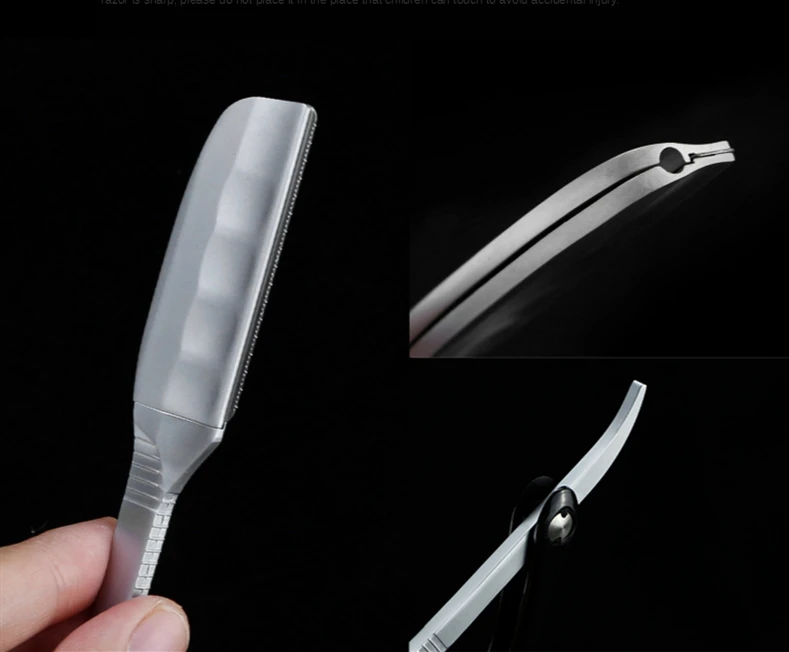 Japanese Manual Folding Hair Razor Holder Stainless Steel Shaving Eyebrow Knife for Feather Blade Hairdressing Tool