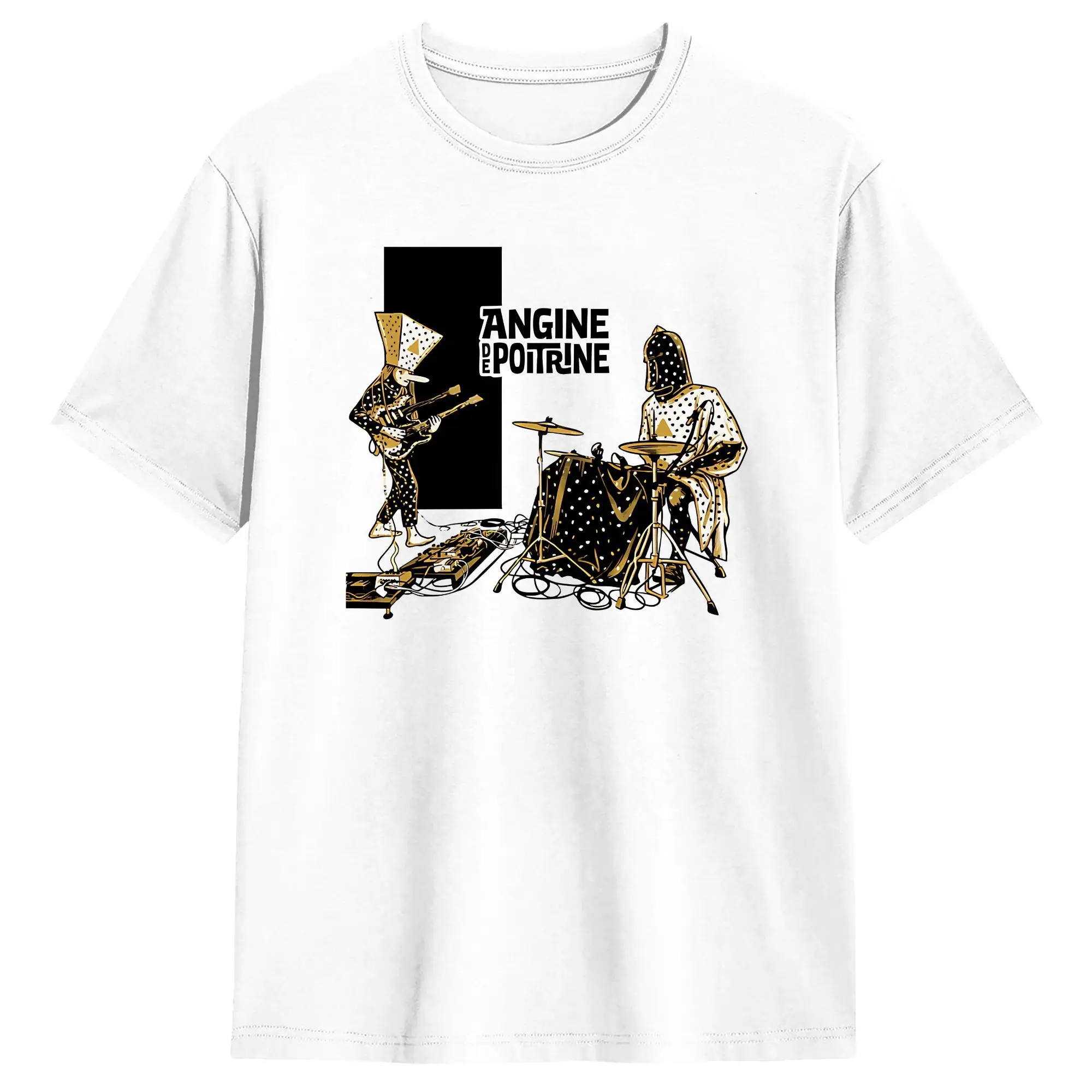 Angine De Poitrine T-Shirt for Men Rock Funny 100% Cotton Tee Shirt Round Neck Short Sleeve T Shirt Original Clothing