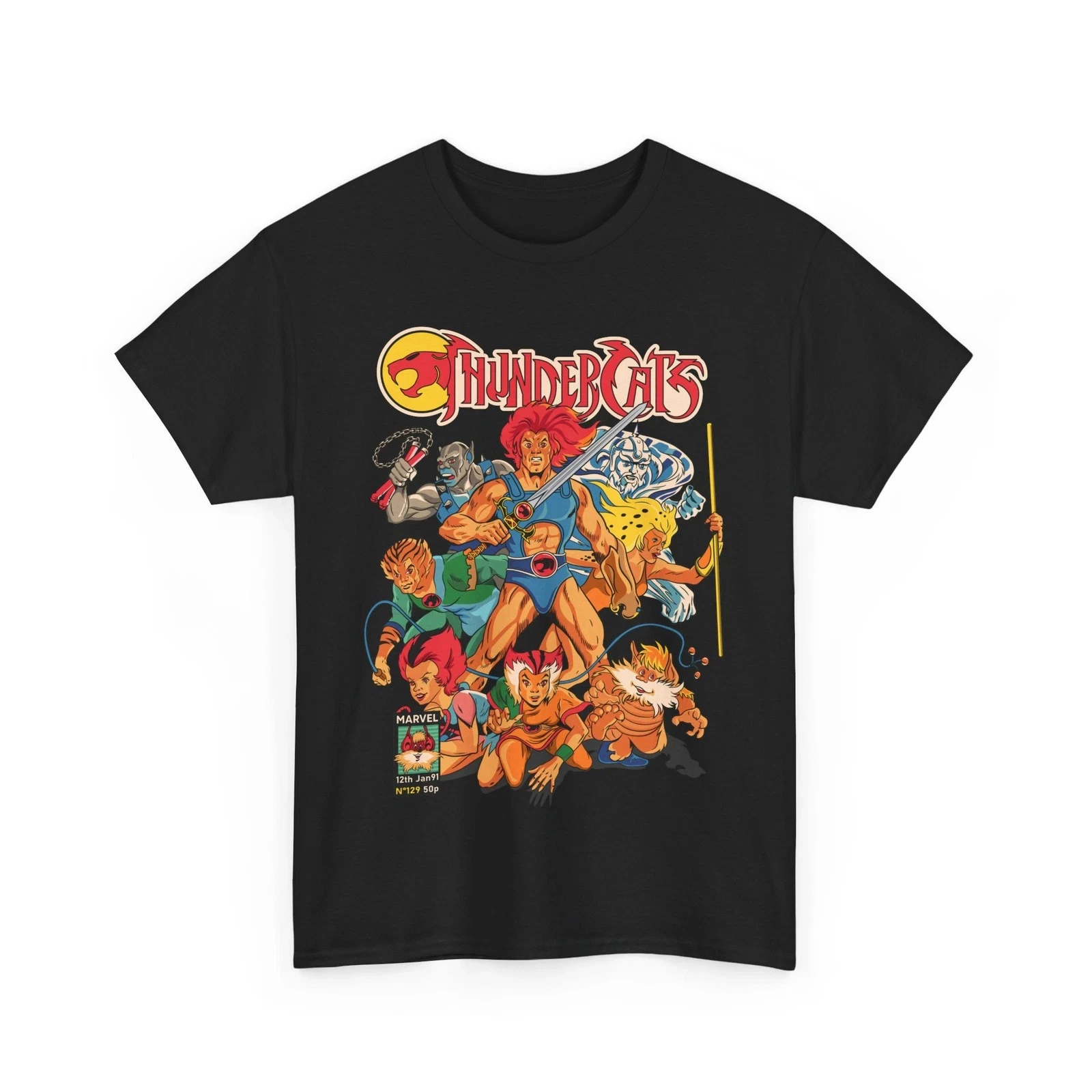 2026 Summer Men's Thundercats Anime T Shirt Pure Cotton Unisex Tee Vintage Retro Cartoon Shirt, 80s Animation Fan
