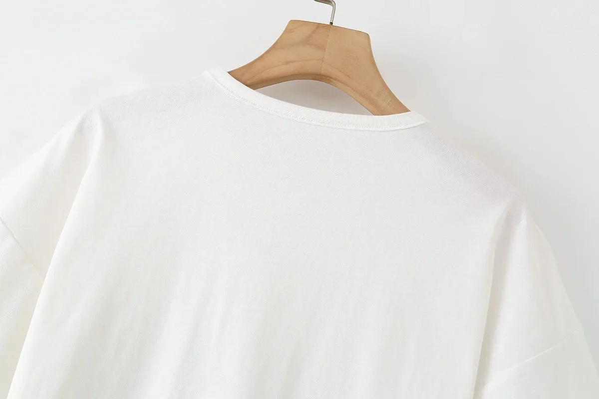 KONDALA Streetwear Casual Chic Women Top Lace Asymmetrical Short Sleeve O-Neck Top Fashion 2026 Summer Spring Holiday ElegantTop