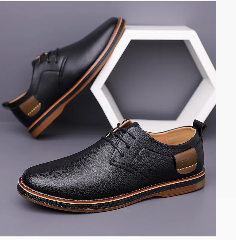 Men's Solid-Color Striped Business Formal Shoe Fashionable And Comfortable Oxford Shoe New Autumn Winter Casual Dress Party Shoe