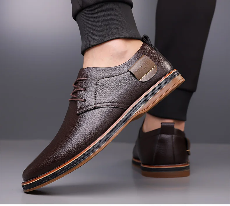 Men's Solid-Color Striped Business Formal Shoe Fashionable And Comfortable Oxford Shoe New Autumn Winter Casual Dress Party Shoe