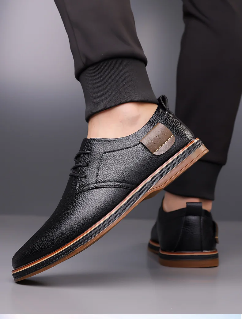 Men's Solid-Color Striped Business Formal Shoe Fashionable And Comfortable Oxford Shoe New Autumn Winter Casual Dress Party Shoe