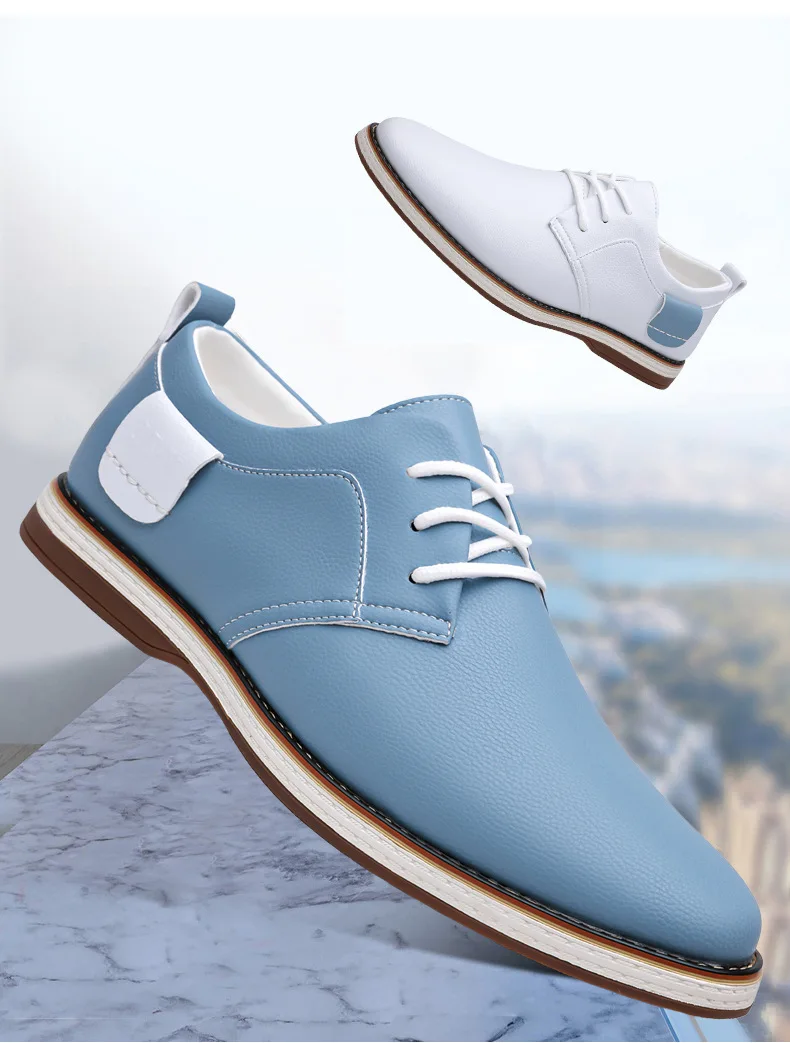 Men's Solid-Color Striped Business Formal Shoe Fashionable And Comfortable Oxford Shoe New Autumn Winter Casual Dress Party Shoe