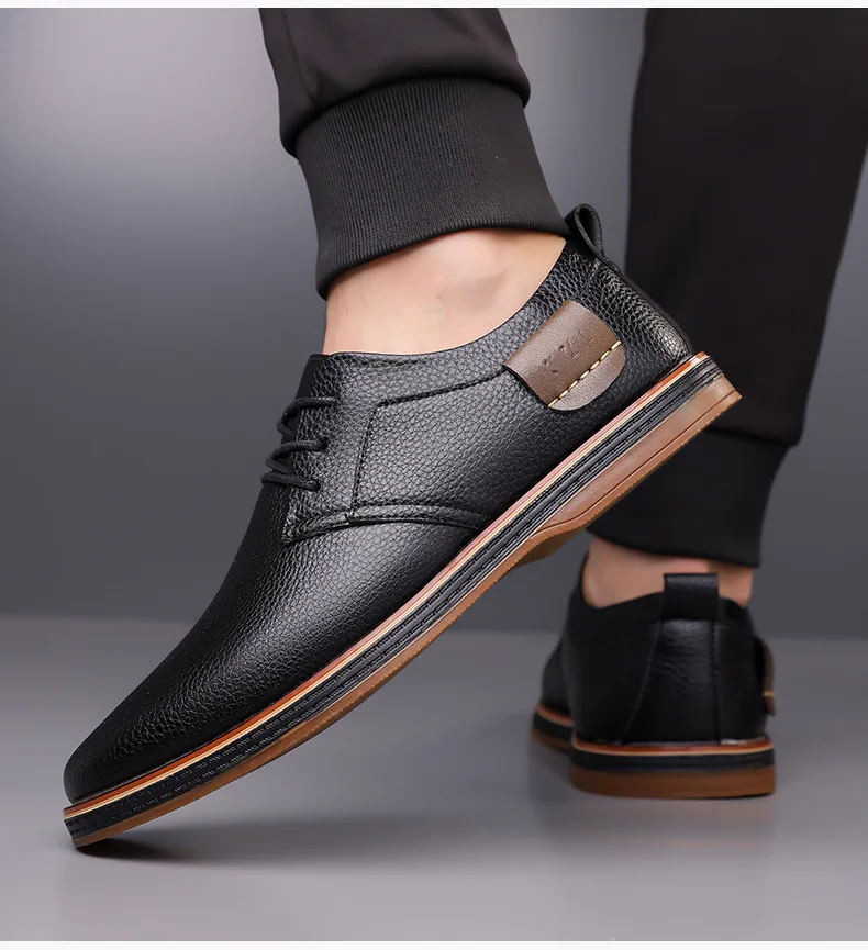 Men's Solid-Color Striped Business Formal Shoe Fashionable And Comfortable Oxford Shoe New Autumn Winter Casual Dress Party Shoe