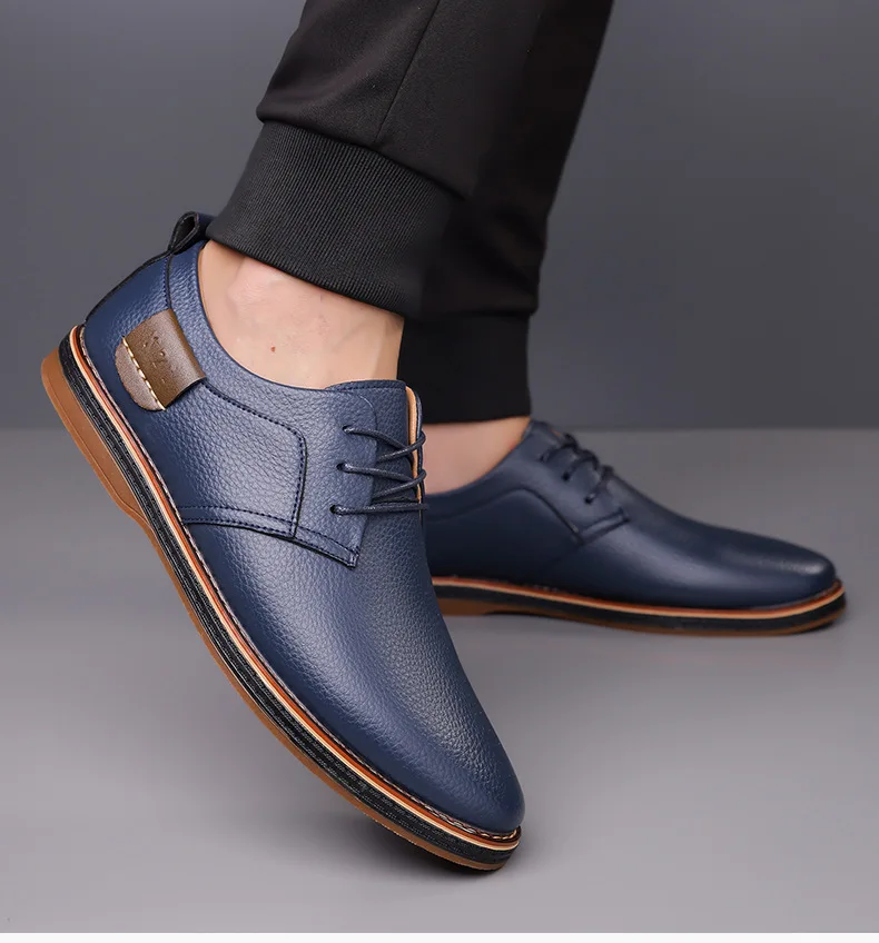 Men's Solid-Color Striped Business Formal Shoe Fashionable And Comfortable Oxford Shoe New Autumn Winter Casual Dress Party Shoe
