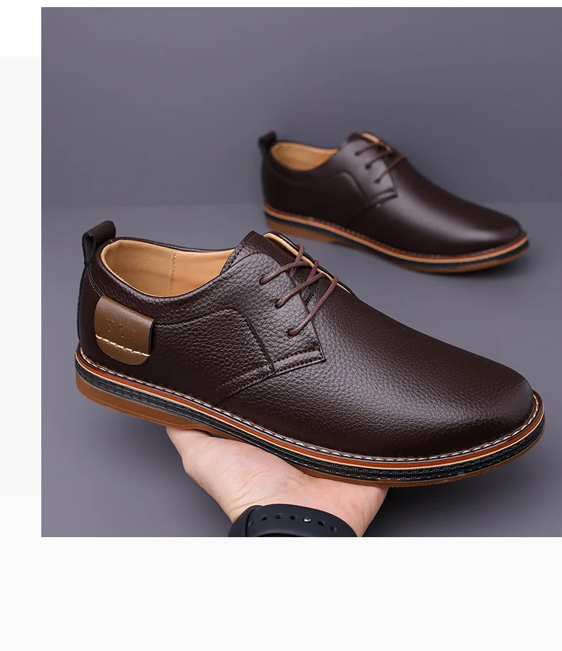Men's Solid-Color Striped Business Formal Shoe Fashionable And Comfortable Oxford Shoe New Autumn Winter Casual Dress Party Shoe