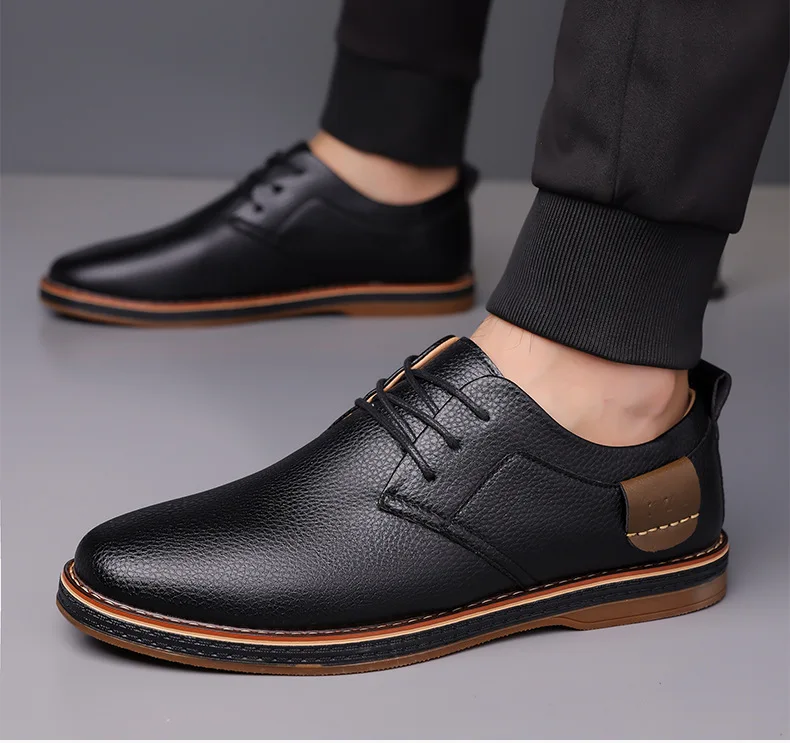 Men's Solid-Color Striped Business Formal Shoe Fashionable And Comfortable Oxford Shoe New Autumn Winter Casual Dress Party Shoe