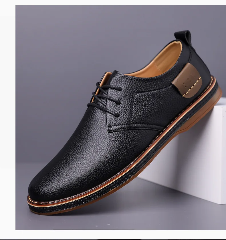 Men's Solid-Color Striped Business Formal Shoe Fashionable And Comfortable Oxford Shoe New Autumn Winter Casual Dress Party Shoe