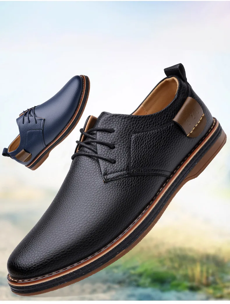 Men's Solid-Color Striped Business Formal Shoe Fashionable And Comfortable Oxford Shoe New Autumn Winter Casual Dress Party Shoe