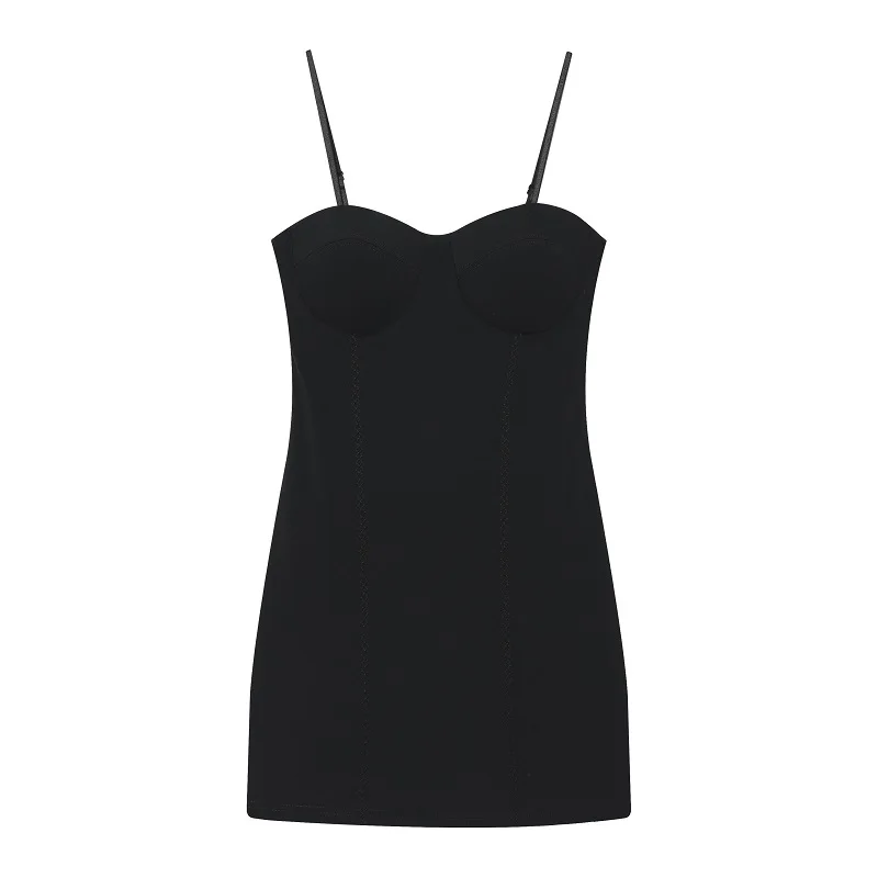 MUJER Black Corset Mini Dress Women Sexy Backless Slip Dress Woman Summer Night Short Dresses for Women Straps Evening Dresses