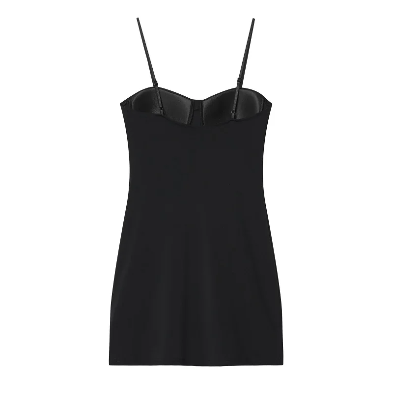 MUJER Black Corset Mini Dress Women Sexy Backless Slip Dress Woman Summer Night Short Dresses for Women Straps Evening Dresses