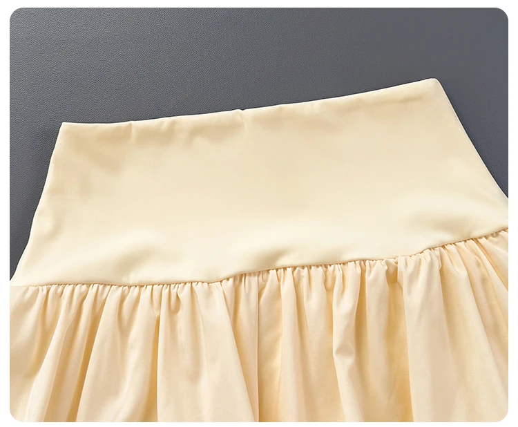 Women High Waist Bubble Hem Tennis Skort Built-in Liner Shorts Quick Dry Soft Breathable Fitness Running Sports Skirt