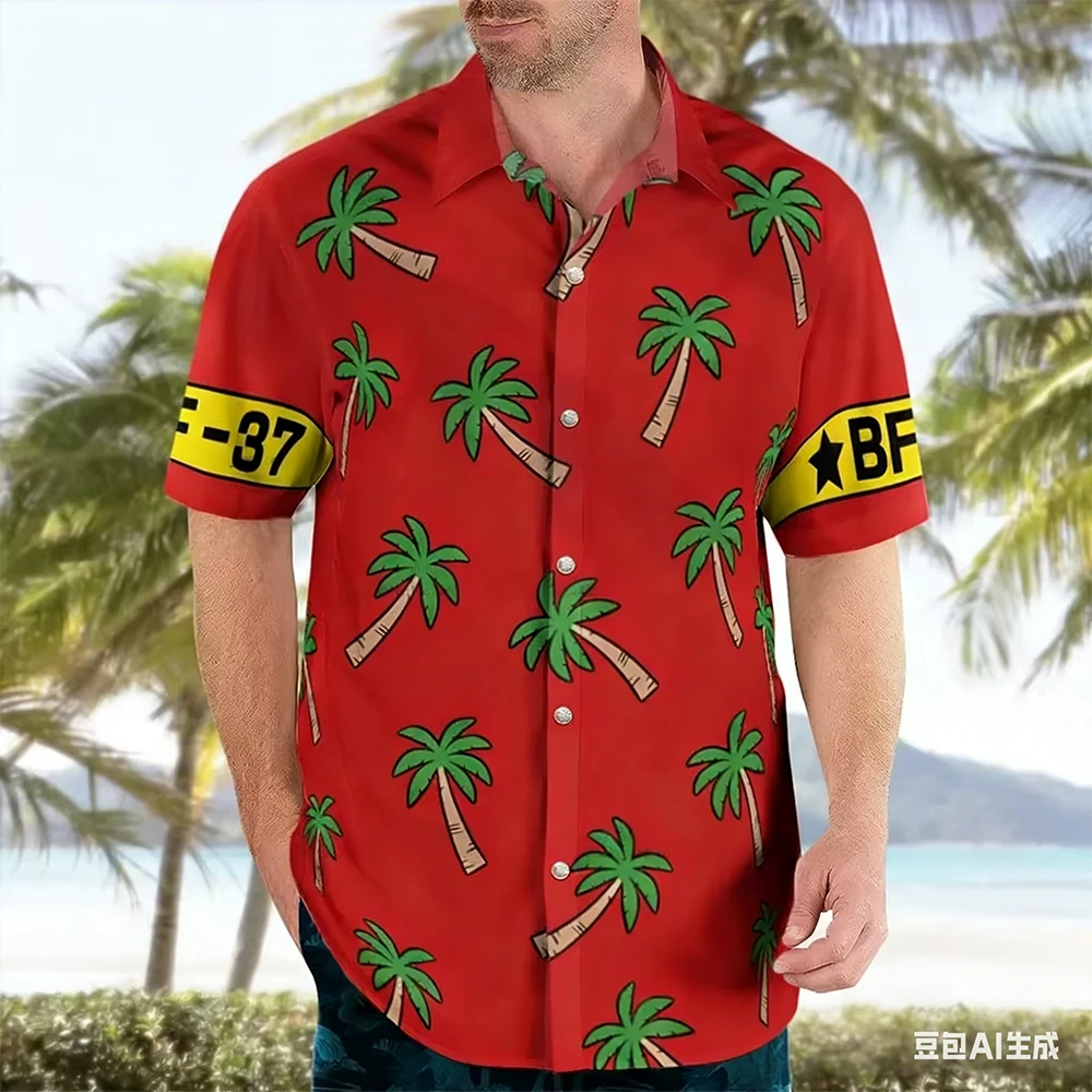 2026 Men T-shirt Top Tee Sports Luffy One Piece Franky Post Timeskip Hawaiian Shirt In Fish Man Island Arc Cosplay Gift Hot-Sell