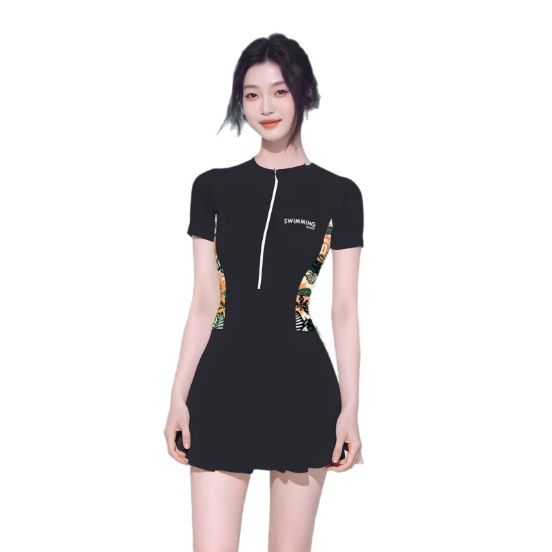 Swimsuit Women's One-piece Swimsuit New Cover Belly Slimming Conservative Hot Spring Swimming Pool Special Sports Swimsuit