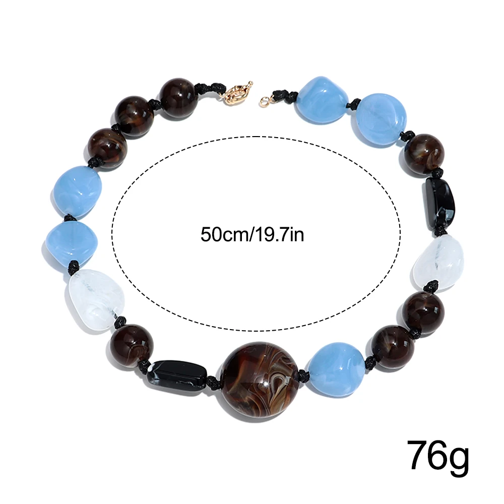 Fashion Acrylic Irregular Geometric Beads Choker Necklace New Handmade Knot Beaded Collar Necklaces Trendy Jewelry Gifts