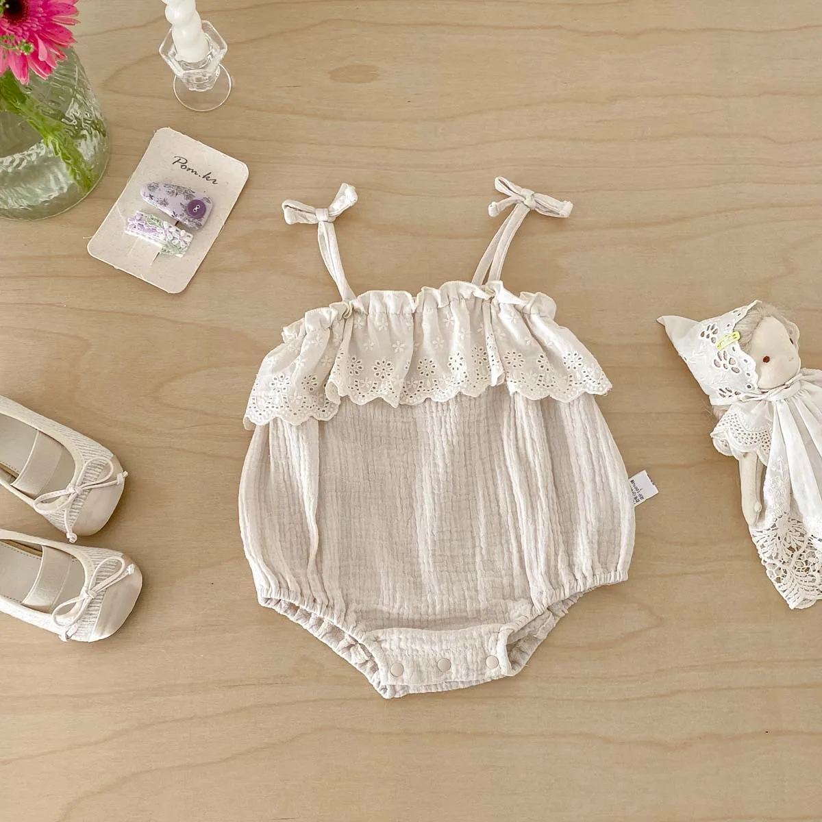 Summer Baby Girl Lace Sling Bodice Baby Girl Hollow Ruffled Princess Sling Bodice