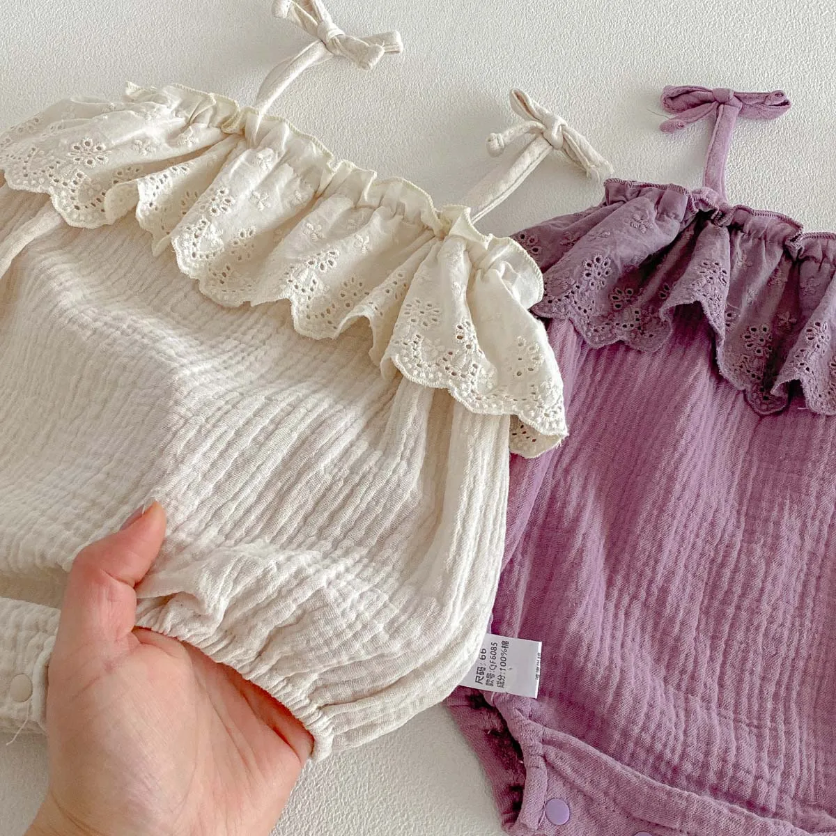 Summer Baby Girl Lace Sling Bodice Baby Girl Hollow Ruffled Princess Sling Bodice