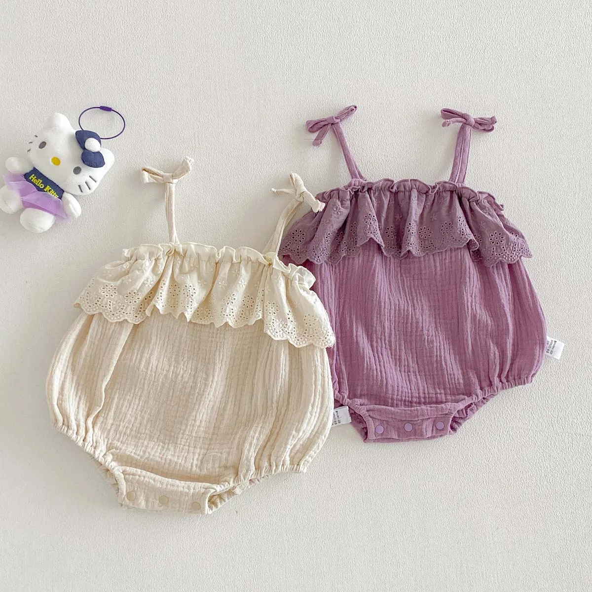 Summer Baby Girl Lace Sling Bodice Baby Girl Hollow Ruffled Princess Sling Bodice