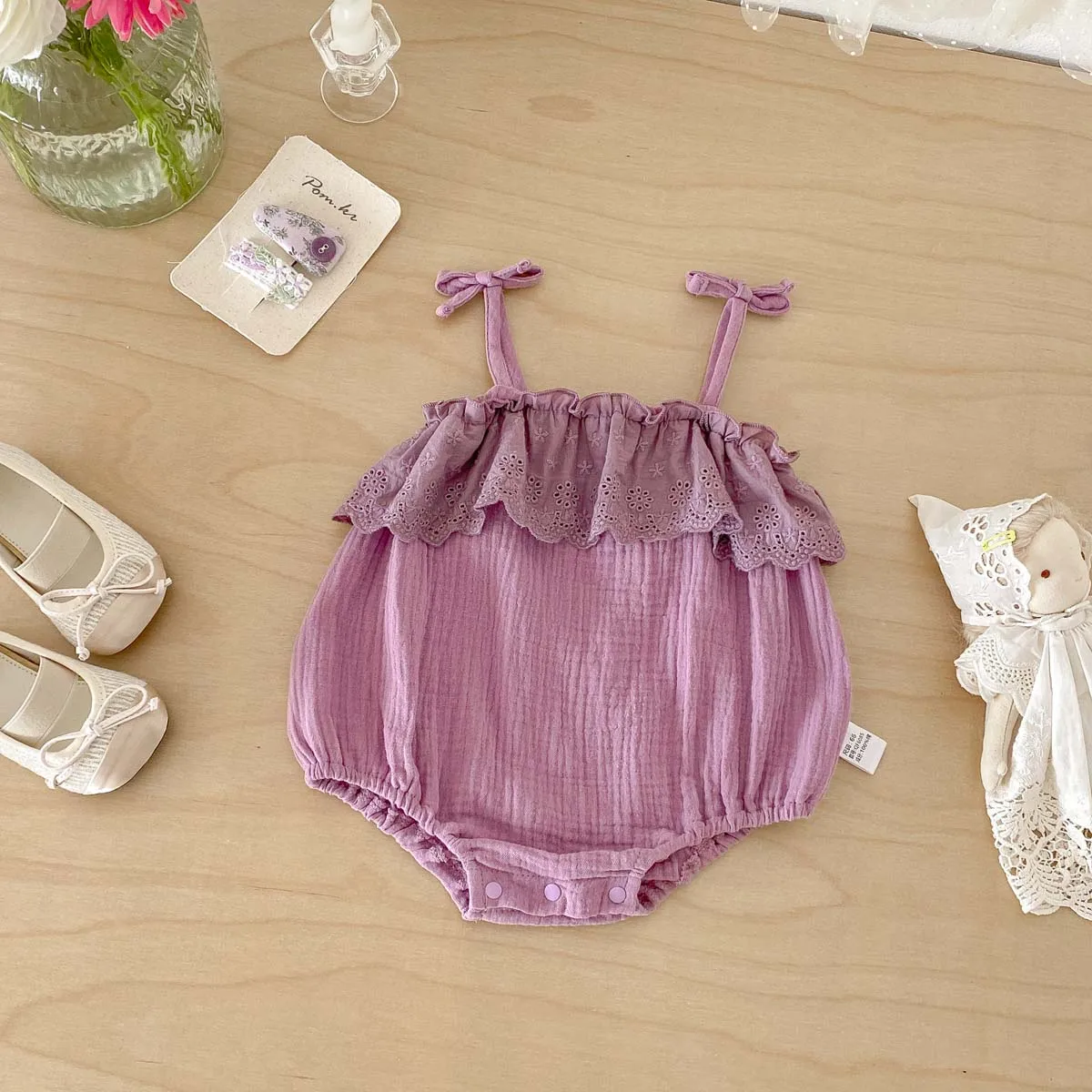 Summer Baby Girl Lace Sling Bodice Baby Girl Hollow Ruffled Princess Sling Bodice