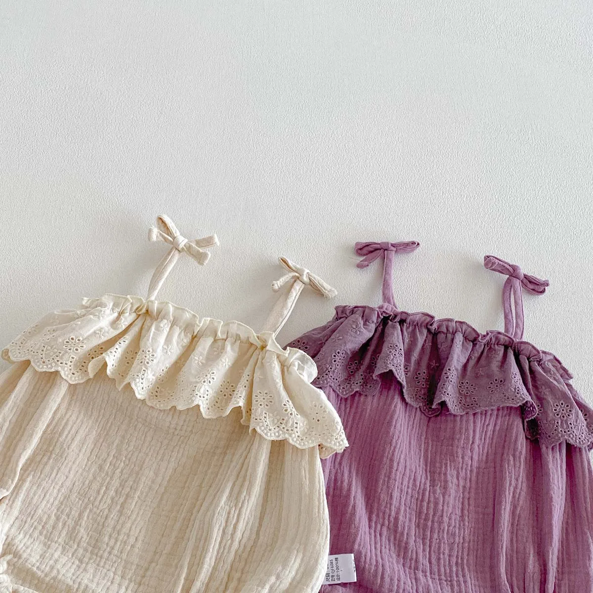 Summer Baby Girl Lace Sling Bodice Baby Girl Hollow Ruffled Princess Sling Bodice