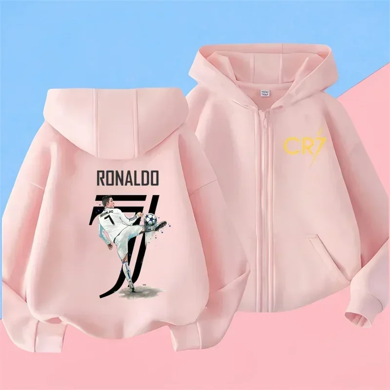7 Ronaldo Sweatshirts for Baby CR7 Children Top Football Star Back to School Zipper Hoodie Children's Boy's Clothing Messi Boys.