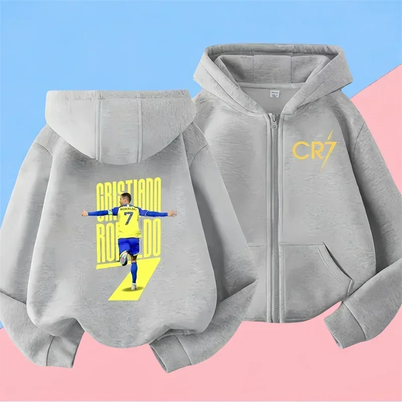 7 Ronaldo Sweatshirts for Baby CR7 Children Top Football Star Back to School Zipper Hoodie Children's Boy's Clothing Messi Boys.