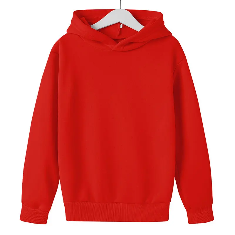 Children Clothing Solid Color Hoodie Boys Girls Tops Toddler 3-12 Year Sweatshirr Black White Ash Red Blue Spring Autumn Coat.