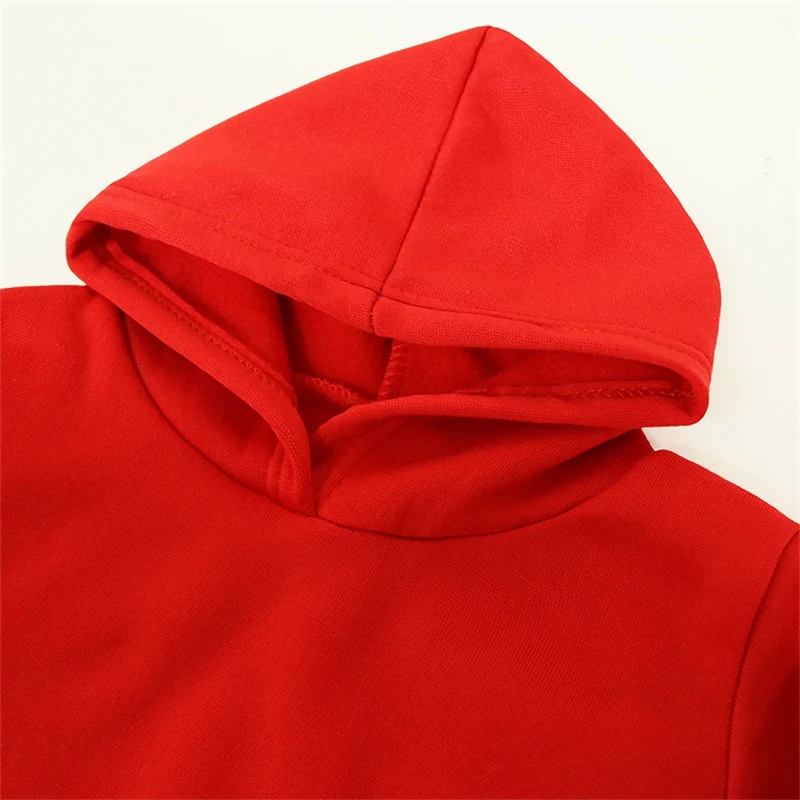 Children Clothing Solid Color Hoodie Boys Girls Tops Toddler 3-12 Year Sweatshirr Black White Ash Red Blue Spring Autumn Coat.
