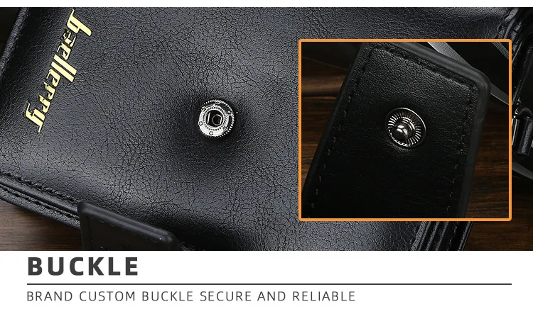 Baellerry Luxury Men's Wallet Vintage PU Leather Zipper Card Holder Male Purse Business Coin Holder