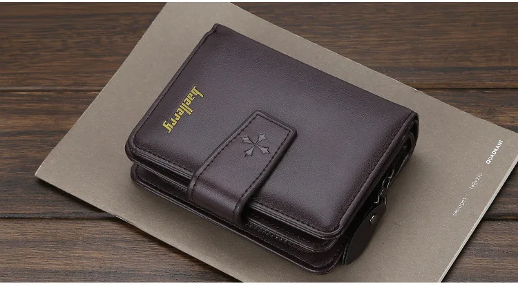 Baellerry Luxury Men's Wallet Vintage PU Leather Zipper Card Holder Male Purse Business Coin Holder