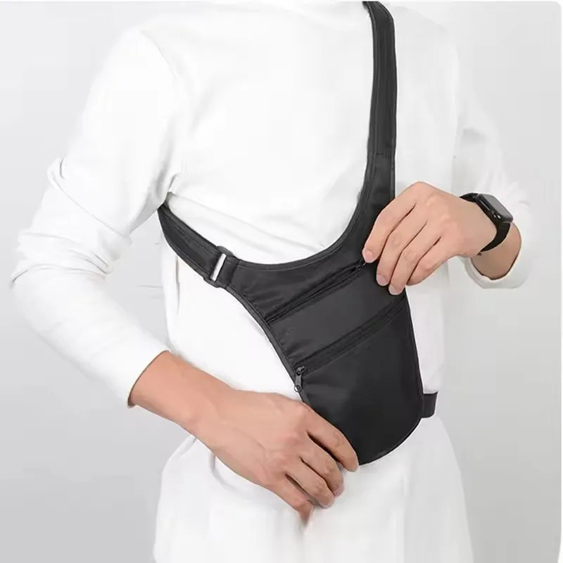New Anti-Theft Travel Sport Waist Bag with Breathable Large Capacity Ultra-Thin Waterproof Concealed Belt Bag Chest Bag