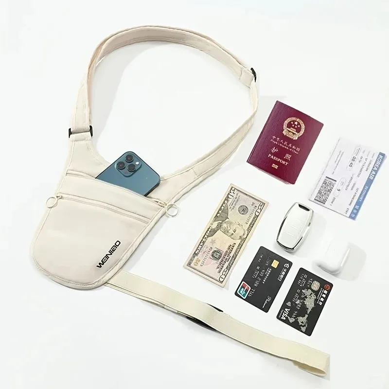 New Anti-Theft Travel Sport Waist Bag with Breathable Large Capacity Ultra-Thin Waterproof Concealed Belt Bag Chest Bag