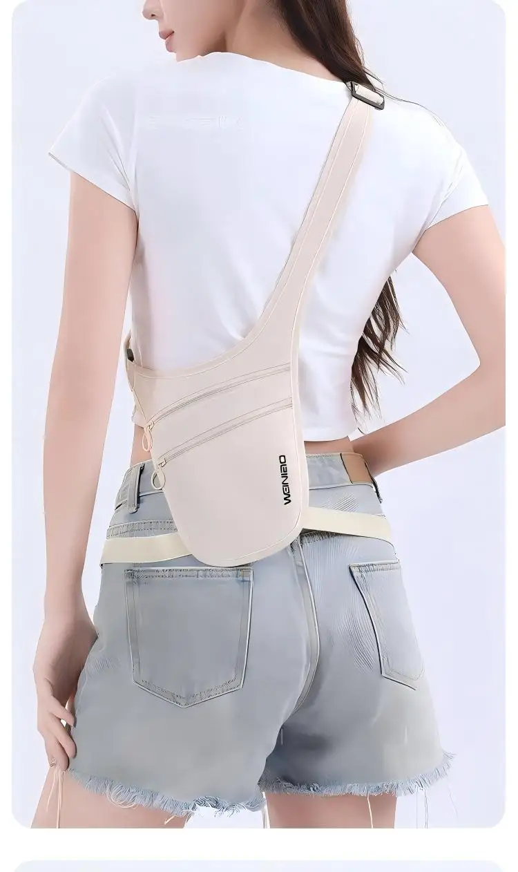 New Anti-Theft Travel Sport Waist Bag with Breathable Large Capacity Ultra-Thin Waterproof Concealed Belt Bag Chest Bag