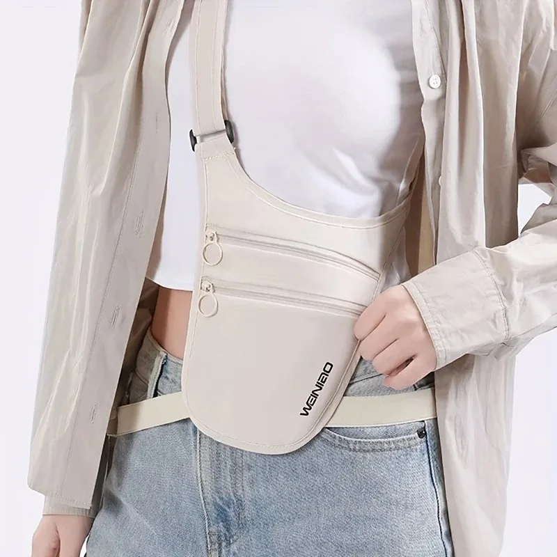 New Anti-Theft Travel Sport Waist Bag with Breathable Large Capacity Ultra-Thin Waterproof Concealed Belt Bag Chest Bag