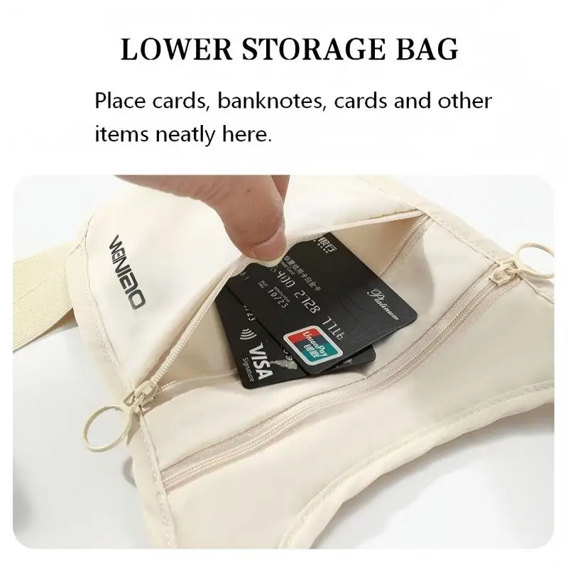 New Anti-Theft Travel Sport Waist Bag with Breathable Large Capacity Ultra-Thin Waterproof Concealed Belt Bag Chest Bag