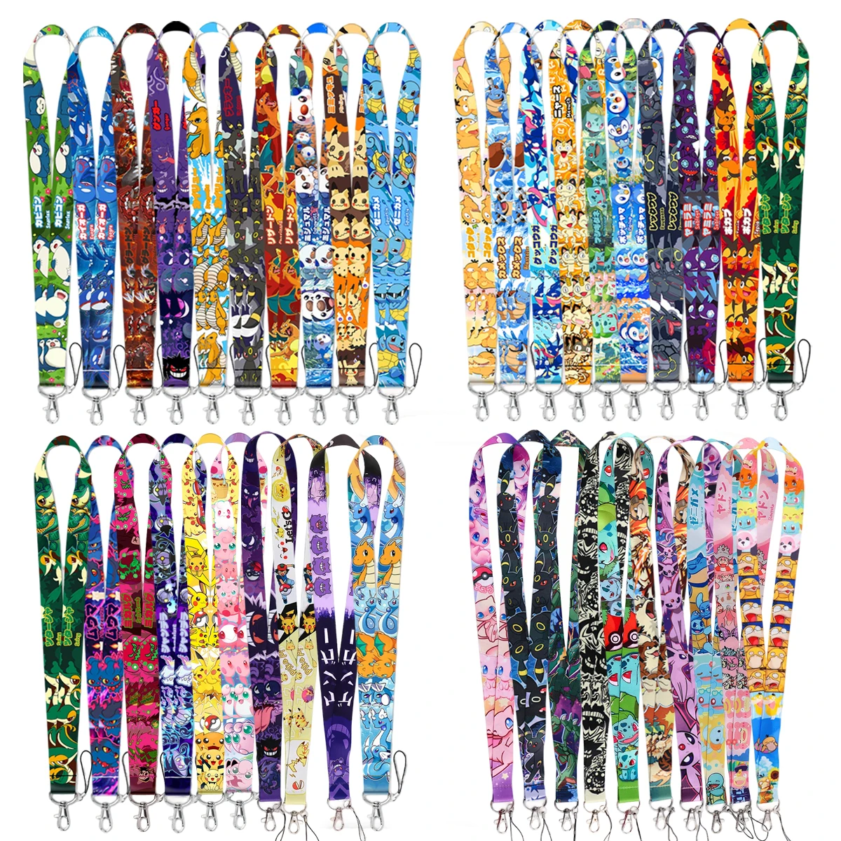 Wholesale Mix 5/10/20Pcs/set Cute Anime Elf Monster Neck Strap For Phone Keys ID Card Holder Cool Accessories Gift For Friends