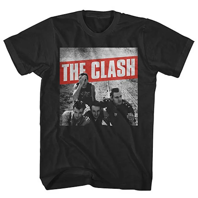 The Clash Collision Band London Calling, A Casual T-shirt Men's and Women's Luxury Band Brand, Featuring Dropped Guitarists