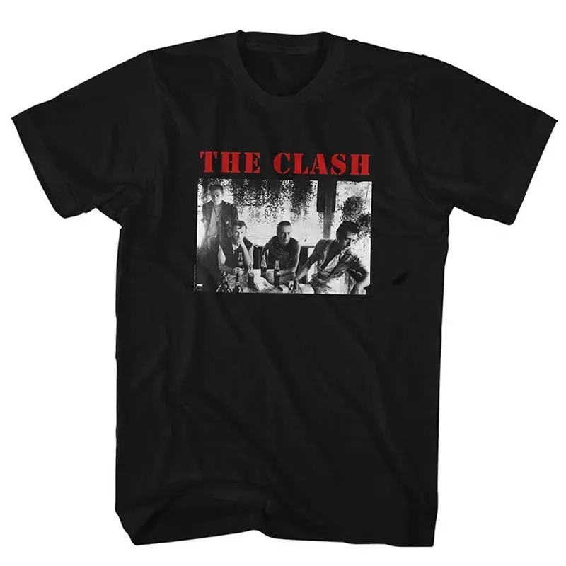 The Clash Collision Band London Calling, A Casual T-shirt Men's and Women's Luxury Band Brand, Featuring Dropped Guitarists