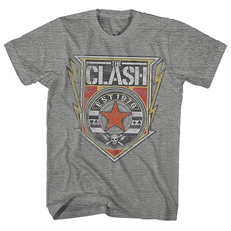 The Clash Collision Band London Calling, A Casual T-shirt Men's and Women's Luxury Band Brand, Featuring Dropped Guitarists