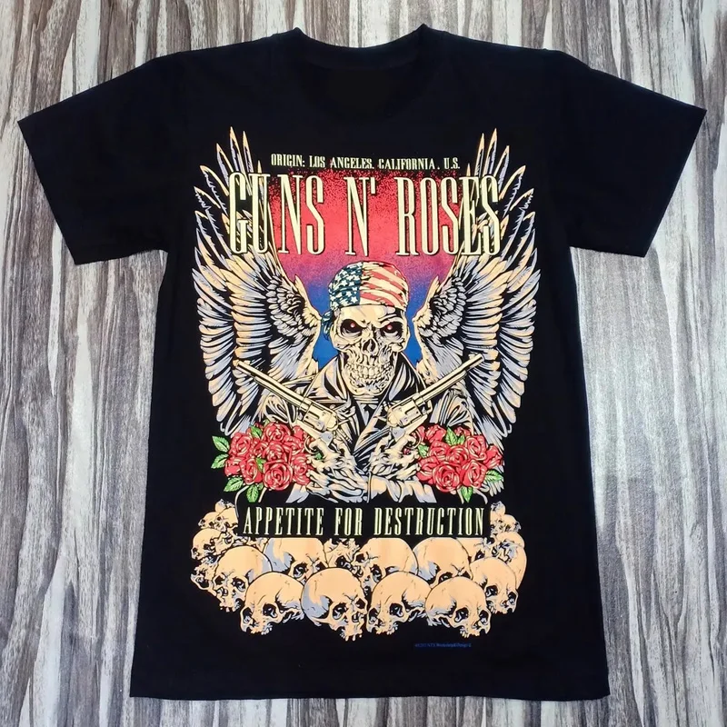 2026 Guns N 'Roses Rockers Guns N' Roses European and American Male and Female Gangsters T-shirt Short Sleeves
