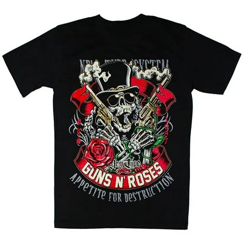 2026 Guns N 'Roses Rockers Guns N' Roses European and American Male and Female Gangsters T-shirt Short Sleeves