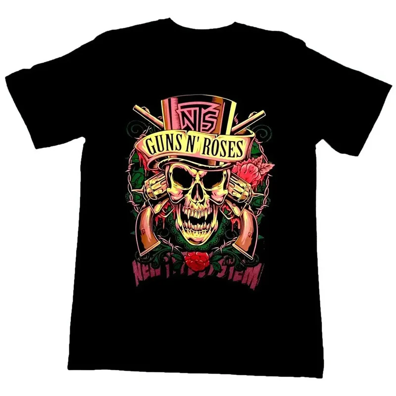 2026 Guns N 'Roses Rockers Guns N' Roses European and American Male and Female Gangsters T-shirt Short Sleeves